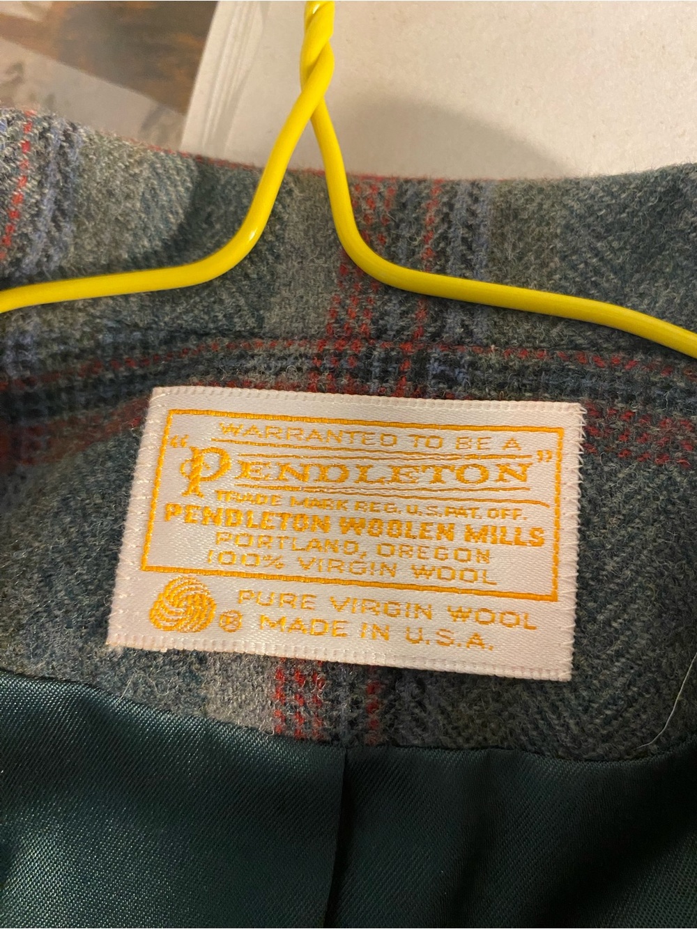 Vintage Pendleton Wool Green Plaid Blazer and Skirt Set - Picture 8 of 13